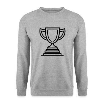 trophy - Unisex Sweatshirt - salt & pepper - Front - Alina (178cm) & Michal (187cm)