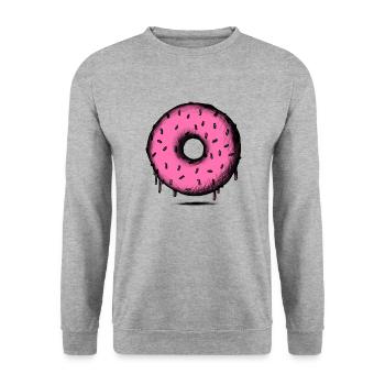 Flying Donut Love - Unisex Pullover - Weißgrau meliert - Vorne - Alina (178cm) & Michal (187cm)