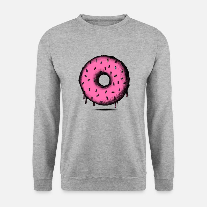 Flying Donut Love - Unisex Pullover - Weißgrau meliert