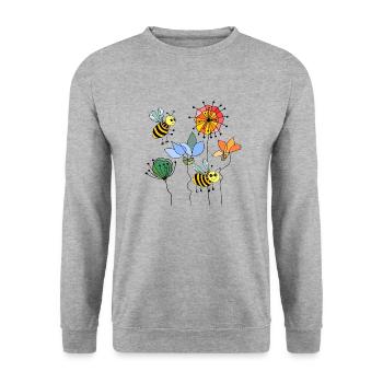 Insectes - Sweat-shirt Unisexe - gris chiné - Devant - Alina (178cm) & Michal (187cm)