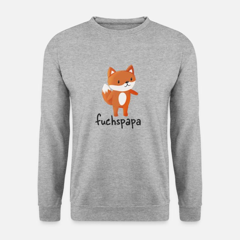 Fuchspapa - Unisex Pullover - Weißgrau meliert