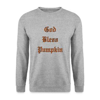 GodBlessCitrouille - Sweat-shirt Unisexe - gris chiné - Devant - Alina (178cm) & Michal (187cm)