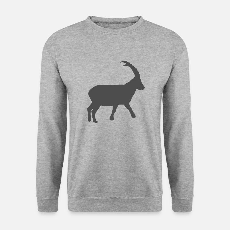 Steinbock - Unisex Pullover - Weißgrau meliert