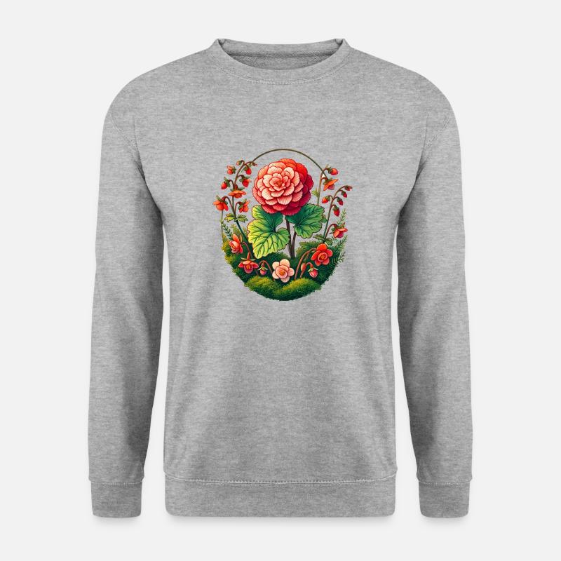 Kamelie - Unisex Pullover - Weißgrau meliert