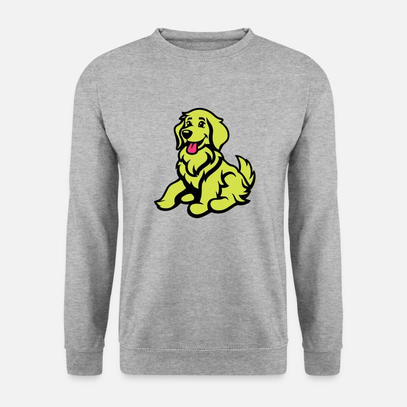 hund comic tier - Unisex Pullover - Weißgrau meliert