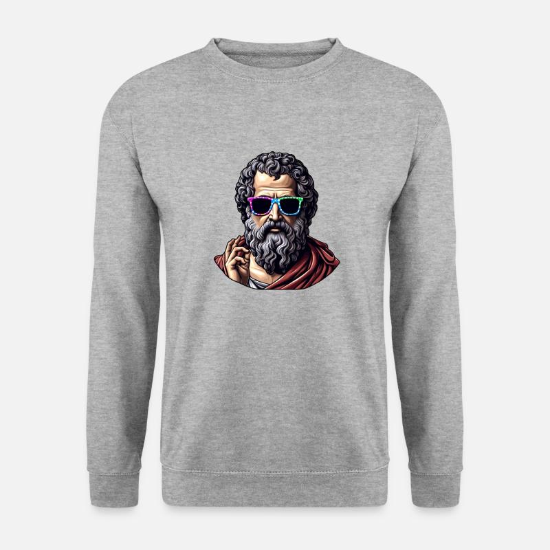 Cooler Philosoph - Unisex Pullover - Weißgrau meliert