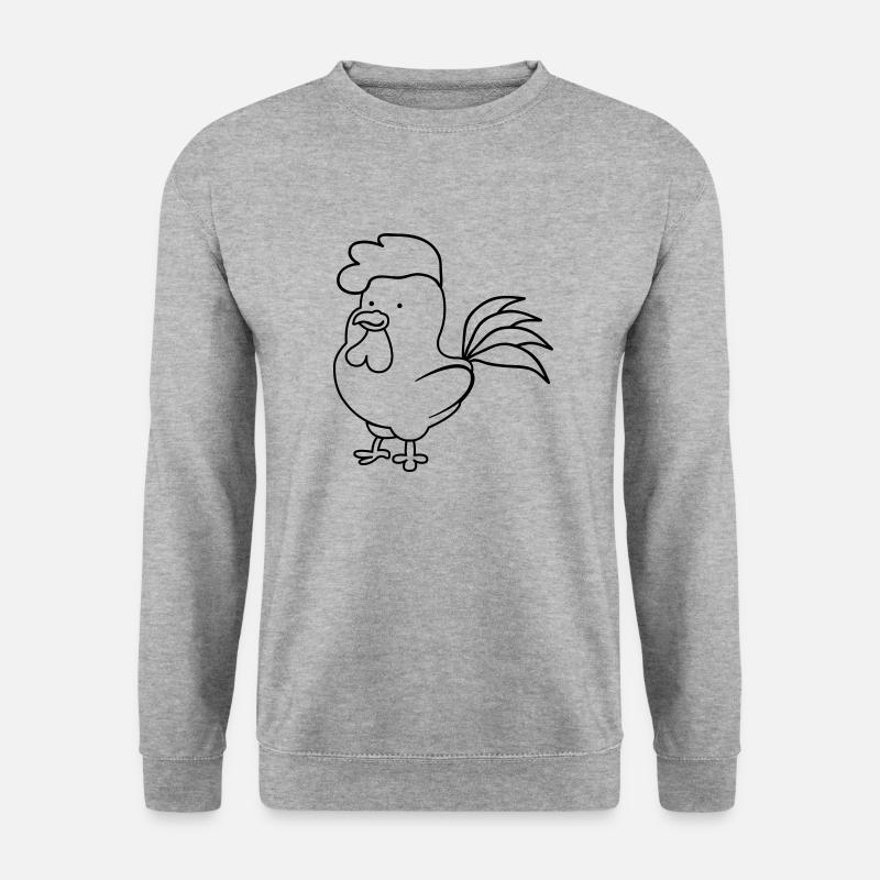 Hahn - Unisex Pullover - Weißgrau meliert