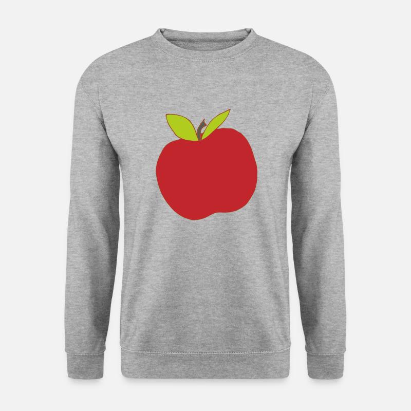 apfel rot - Unisex Pullover - Weißgrau meliert