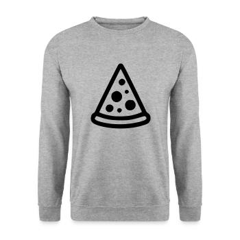 Pizza - Unisex Pullover - Weißgrau meliert - Vorne - Alina (178cm) & Michal (187cm)
