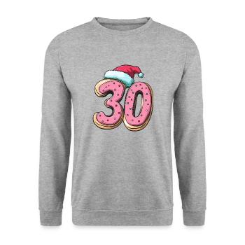 30 Number Christmas Cookie - Unisex Sweatshirt - salt & pepper - Front - Alina (178cm) & Michal (187cm)