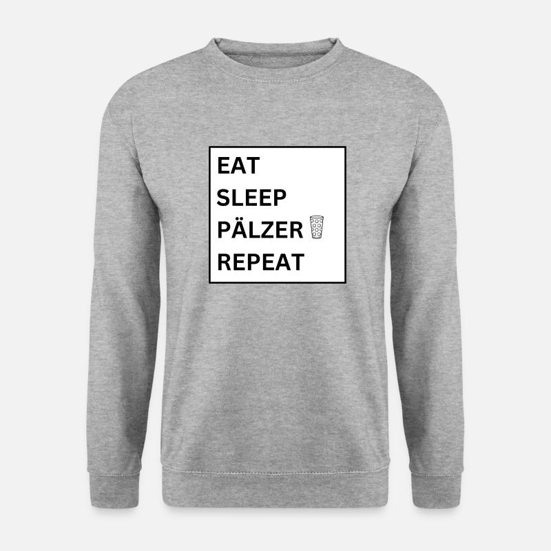 EAT SLEEP PÄLZER REPEAT - Unisex Pullover - Weißgrau meliert