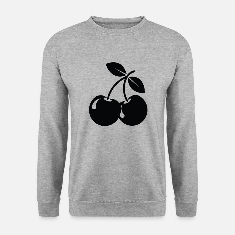 Kirschen - Unisex Pullover - Weißgrau meliert