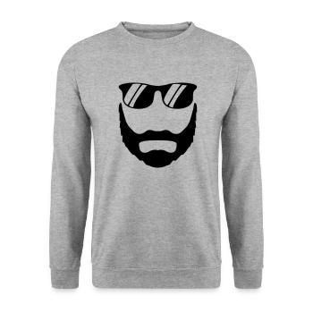 bart sonnenbrille - Unisex Pullover - Weißgrau meliert - Vorne - Alina (178cm) & Michal (187cm)