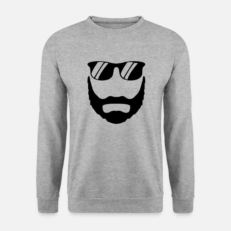bart sonnenbrille - Unisex Pullover - Weißgrau meliert