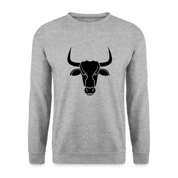Bull - Unisex Sweatshirt - salt & pepper - Front - Alina (178cm) & Michal (187cm)