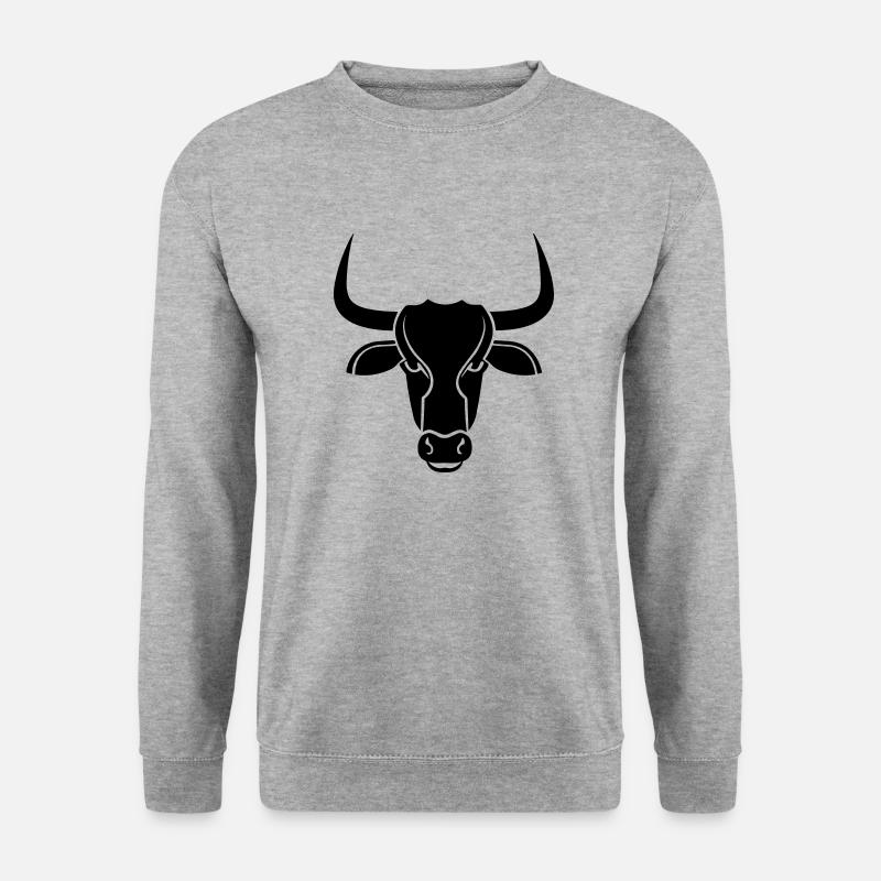 Stier - Unisex Pullover - Weißgrau meliert