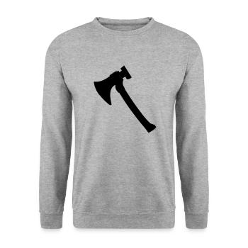 axe - Unisex Sweatshirt - salt & pepper - Front - Alina (178cm) & Michal (187cm)