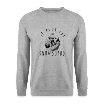 Je peux pas, j'ai Snowboard - Sweat-shirt Unisexe - gris chiné - Devant - Alina (178cm) & Michal (187cm)