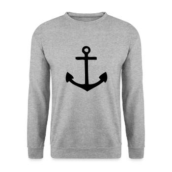 Anker - Unisex Pullover - Weißgrau meliert - Vorne - Alina (178cm) & Michal (187cm)