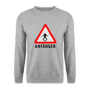 Ski Anfänger - Unisex Pullover - Weißgrau meliert - Vorne - Alina (178cm) & Michal (187cm)