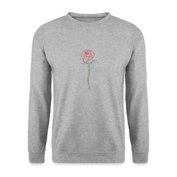 Une rose - Sweat-shirt Unisexe - gris chiné - Devant - Alina (178cm) & Michal (187cm)