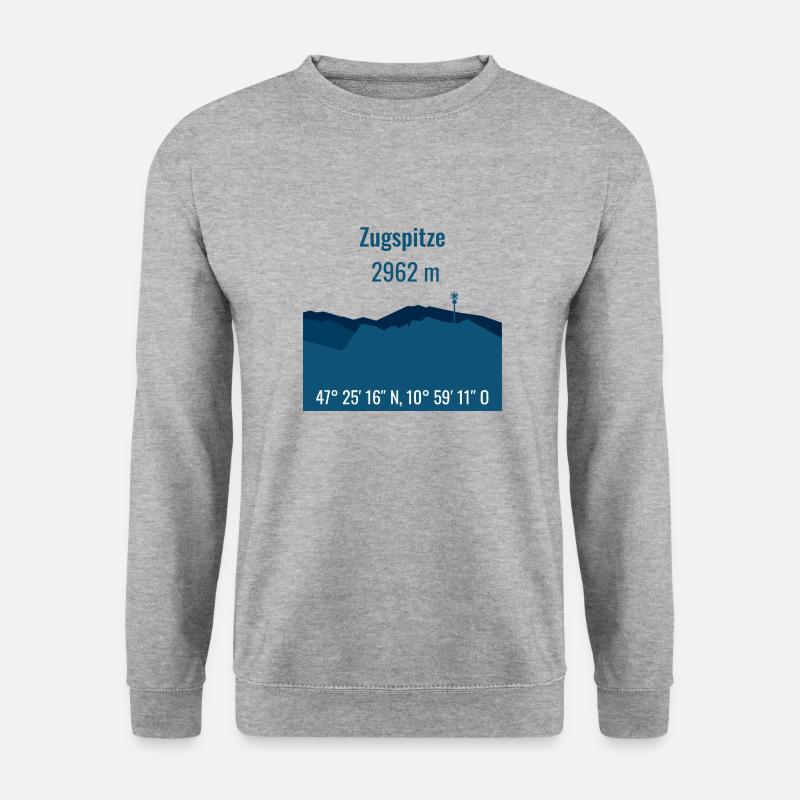 Zugspitze - Unisex Pullover - Weißgrau meliert