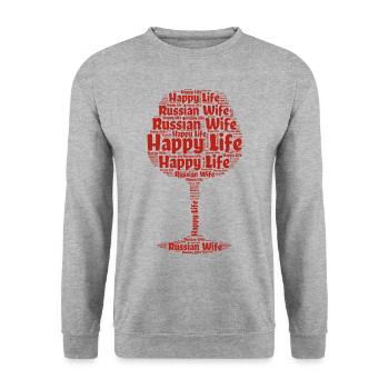 Femme russe Vie heureuse Femmes russes Russie - Sweat-shirt Unisexe - gris chiné - Devant - Alina (178cm) & Michal (187cm)