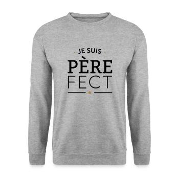 Je suis père-fect - parfait - Sweat-shirt Unisexe - gris chiné - Devant - Alina (178cm) & Michal (187cm)