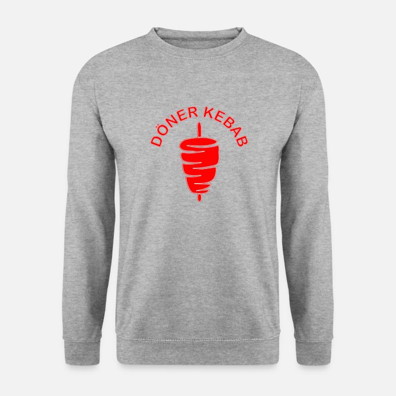 Döner Kebab mit Spieß - Unisex Pullover - Weißgrau meliert