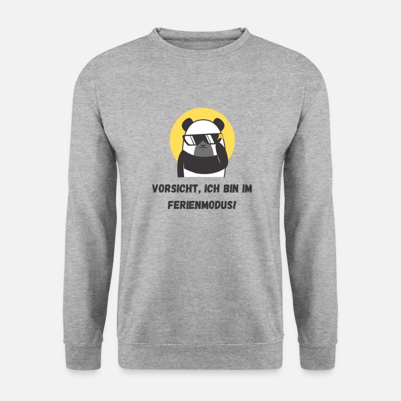 Vorsicht ich bin im Ferienmodus - Unisex Pullover - Weißgrau meliert