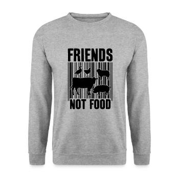AMIS NON ALIMENTAIRES VEGAN VEGANS - Sweat-shirt Unisexe - gris chiné - Devant - Alina (178cm) & Michal (187cm)