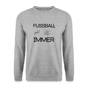 Fussball geht immer für Fußballfans - Unisex Pullover - Weißgrau meliert - Vorne - Alina (178cm) & Michal (187cm)