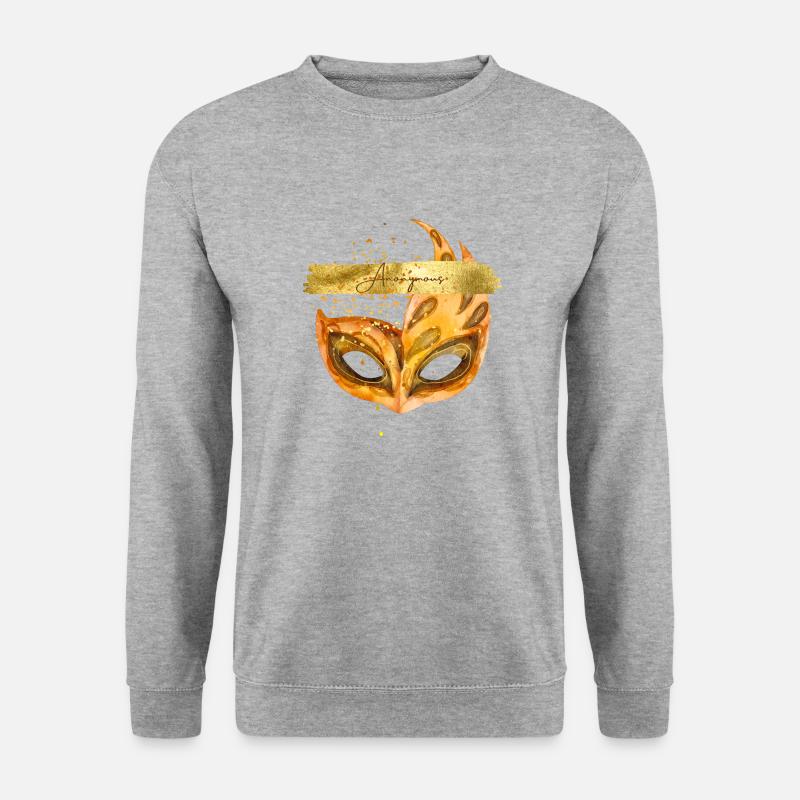 Anonyme Maske. - Unisex Pullover - Weißgrau meliert