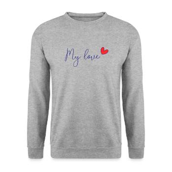CHRISTMAS. YEAR. ANNIVERSARY. RETIREMENT. DAD. MAMAM. - Unisex Sweatshirt - salt & pepper - Front - Alina (178cm) & Michal (187cm)