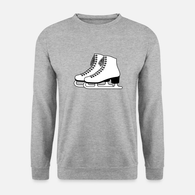 Schlittschuhe - Unisex Pullover - Weißgrau meliert
