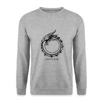 jormungandr - Unisex Pullover - Weißgrau meliert - Vorne - Alina (178cm) & Michal (187cm)