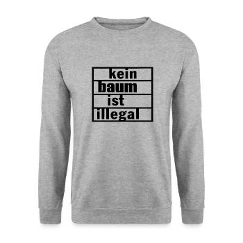Kein baum ist illegal - Unisex Pullover - Weißgrau meliert - Vorne - Alina (178cm) & Michal (187cm)