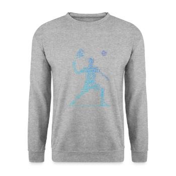 Hommes Racquetball Pickleball Pickleball Jeux de pickleball - Sweat-shirt Unisexe - gris chiné - Devant - Alina (178cm) & Michal (187cm)