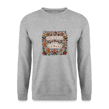 Speculoos is my vegetable Funny saying - Unisex Sweatshirt - salt & pepper - Front - Alina (178cm) & Michal (187cm)