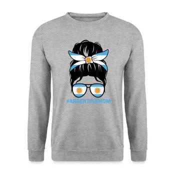 Argentinische Mama Argentinien Mama Argentinische Fla - Unisex Pullover - Weißgrau meliert - Vorne - Alina (178cm) & Michal (187cm)