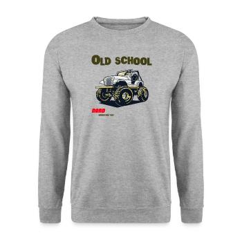 Offroad Classic Car Lovers i love my car - Unisex Pullover - Weißgrau meliert - Vorne - Alina (178cm) & Michal (187cm)