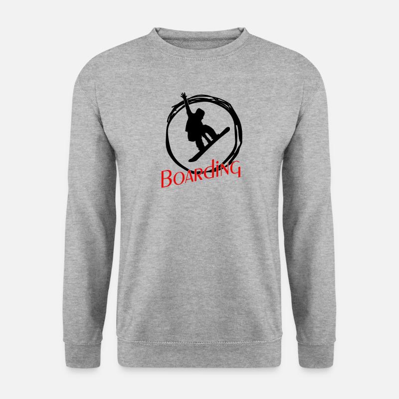 Boarding Snowboarding - Unisex Pullover - Weißgrau meliert