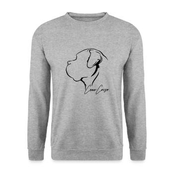 CANE CORSO Profil Chiens Chien Wilsigns - Sweat-shirt Unisexe - gris chiné - Devant - Alina (178cm) & Michal (187cm)