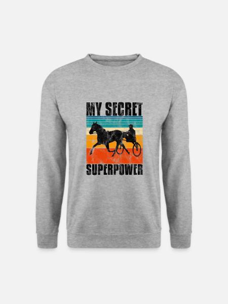 My Secret Superpower Trabrennen Trabreiter Sulky - Unisex Pullover - Weißgrau meliert