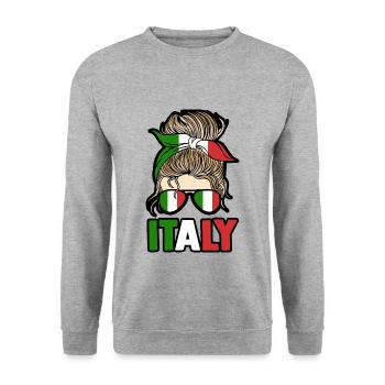 Italia Italian Italian Italy - Unisex Sweatshirt - salt & pepper - Front - Alina (178cm) & Michal (187cm)