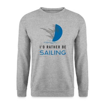 I`D LIEBER BE SAILING - Sailing T-Shirt - Hellblau - Unisex Pullover - Weißgrau meliert - Vorne - Alina (178cm) & Michal (187cm)