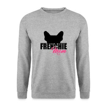 FRENCHIE MOM French Bulldog Canine Dog - Unisex Sweatshirt - salt & pepper - Front - Alina (178cm) & Michal (187cm)