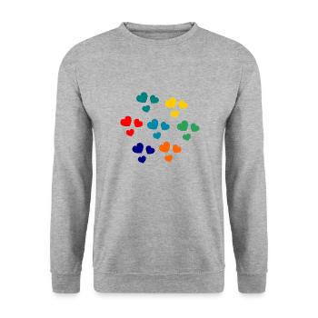 HEART. HEARTS. SAINT VALENTINE. LOVE. LOVE. HEART - Unisex Sweatshirt - salt & pepper - Front - Alina (178cm) & Michal (187cm)