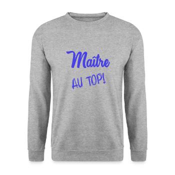 MASTER. MASTER. HUMOR - Unisex Sweatshirt - salt & pepper - Front - Alina (178cm) & Michal (187cm)