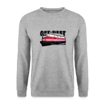 DDR Diesellok V180 Deutsc - Unisex Pullover - Weißgrau meliert - Vorne - Alina (178cm) & Michal (187cm)